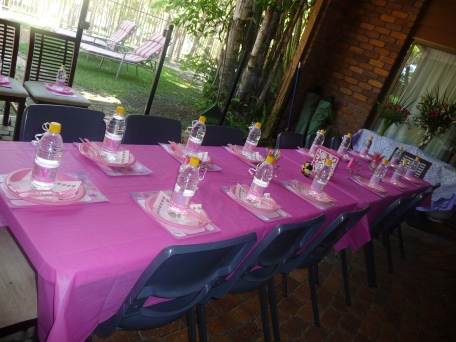 The table all set up and pretty before the guests arrived.